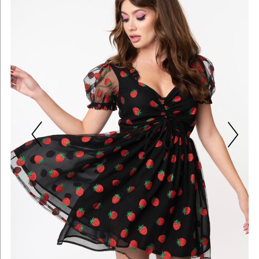 Unique Vintage Strawberry Dress